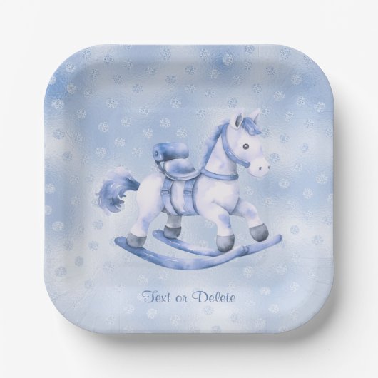 Blue Rocking Horse Paper Bord (Voorkant)