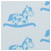 Blue Rocking Horse Pattern Stof (Close Up)