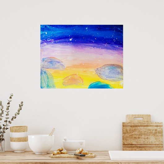 Blue Rocks - Poster (Keuken)