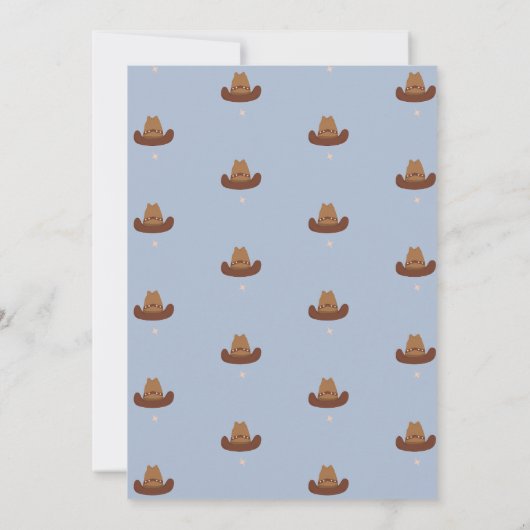 Blue Rodeo CowBoy Kids Uitnodiging voor verjaardag (Achterkant)