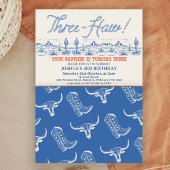  Blue Rodeo Three-Haw 3rd Birthday Kaart