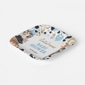 Blue Rodeo Western Cowboy Baby shower Papieren Bordje (Gebogen)