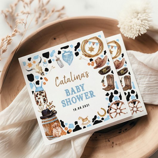 Blue Rodeo Western Cowboy Baby shower Servet