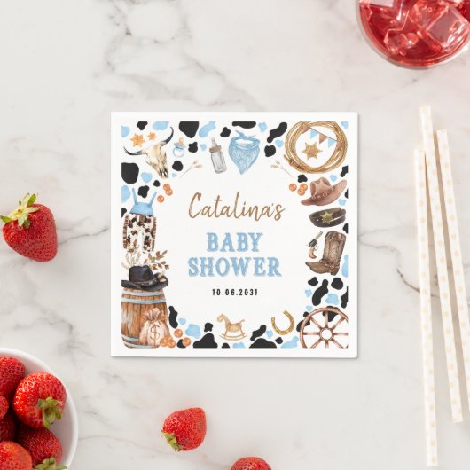 Blue Rodeo Western Cowboy Baby shower Servet (Insitu)