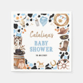 Blue Rodeo Western Cowboy Baby shower Servet (Voorkant)