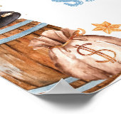 Blue Rodeo Western Cowboy Baby shower Welkom Poster (Hoek)