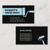 Blue Roller Paint Brush Painting Service Visitekaartje (Voorkant / Achterkant)