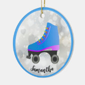 Blue Roller Schaats Design Ornament (Links)