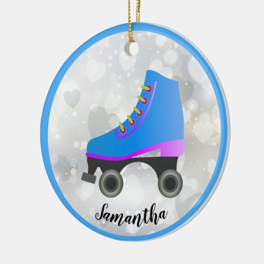 Blue Roller Schaats Design Ornament (Links)