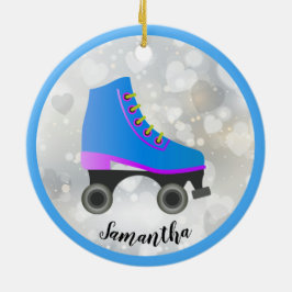 Blue Roller Schaats Design Ornament