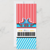 Blue Roller Schaats Sport Ticket Pass Birthday Kaart (Achterkant)