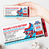 Blue Roller Schaats Sport Ticket Pass Birthday Kaart