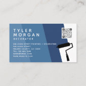 Blue Roller Stripe QR-code Decorator Visitekaartje (Achterkant)
