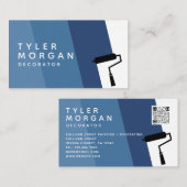 Blue Roller Stripe QR-code Decorator Visitekaartje (Voorkant / Achterkant)