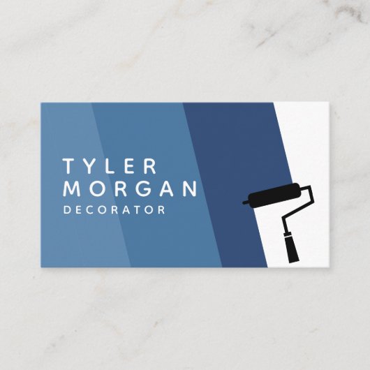 Blue Roller Stripe QR-code Decorator Visitekaartje (Voorkant)