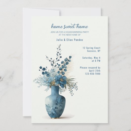 Blue Romance Invitation Kaart (Voorkant)
