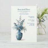 Blue Romance Invitation Kaart (Staand voorkant)