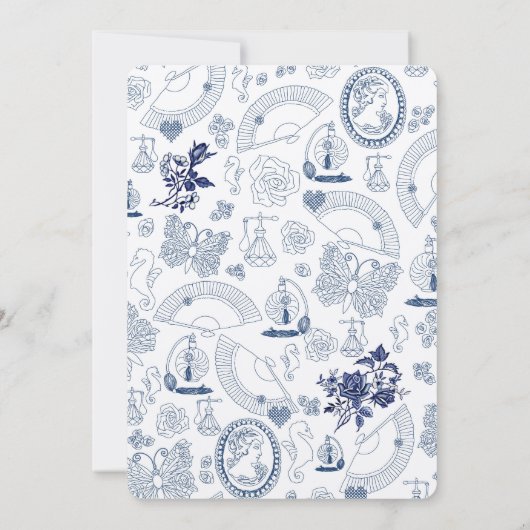 Blue Romance Wedding Invitations (Achterkant)