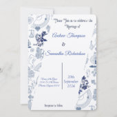 Blue  Romance Wedding Invitations (Voorkant)