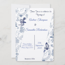 Blue Romance Wedding Invitations