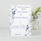 Blue  Romance Wedding Invitations (Staand voorkant)