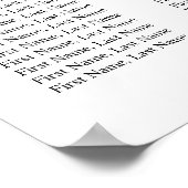 Blue Romantic Floral Wedding Seating Chart Poster (Hoek)