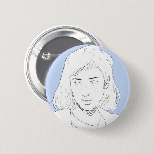 Blue Ronde Button 5,7 Cm (Voorkant /achterkant)