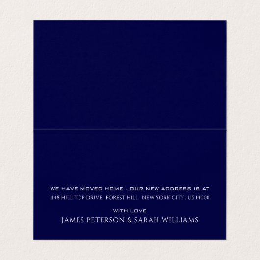 Blue Rooftop, wijziging adreskaart Visitekaartje (Binnenkant ongevouwen)