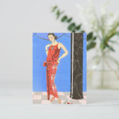 Blue Room Evening Dress van George Barbier Briefkaart (Staand voorkant)