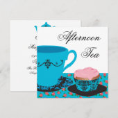 Blue Roos Afternoon Tea Kaart (Voorkant / Achterkant)