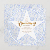 Blue Roos Baby Boy Wiccaning Naming Ceremony Kaart (Voorkant / Achterkant)