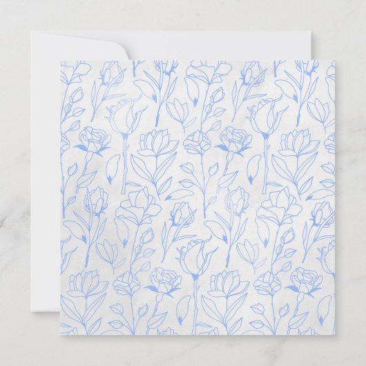 Blue Roos Baby Boy Wiccaning Naming Ceremony Kaart (Achterkant)