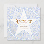 Blue Roos Baby Boy Wiccaning Naming Ceremony Kaart (Voorkant)