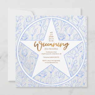 Blue Roos Baby Boy Wiccaning Naming Ceremony Kaart