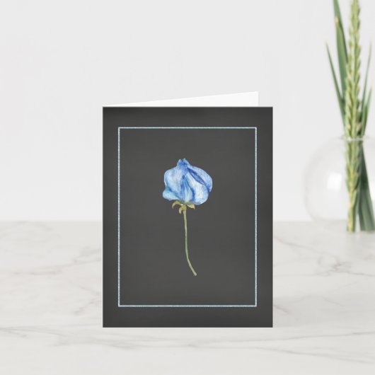 Blue Roos Bud Notecard Kaart (Voorkant)
