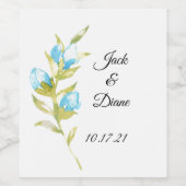 Blue Roos Bud Wedding Wine Wijn Etiket (Enkel label)