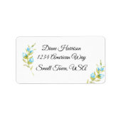 Blue Roos Buds Wedding Etiket (Voorkant)