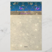 Blue Roos Butterflies w/Name Stationery Briefpapier (Achterkant)