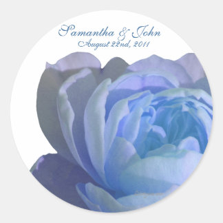 Blue Roos Custom Wedding Envelope-zegels Ronde Sticker