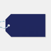 Blue Roos en Gold Leaf Quinceanera Hartelijk dank Cadeaulabel (Achterkant Horizontaal)