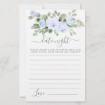 Blue Roos Floral Greeneral Date Night Card<br><div class="desc">Een mooie blauwe roos topjes aan de florale grens deze Date Night Card. Coördineert met het Collectie van het Botanische Vrijgezellenfeest van het Blauwe Roos.</div>