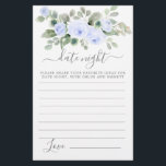 Blue Roos Floral Greeneral Date Night Card<br><div class="desc">Een mooie blauwe roos topjes aan de florale grens deze Date Night Card. Coördineert met het Collectie van het Botanische Vrijgezellenfeest van het Blauwe Roos.</div>