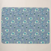 Blue Roos Floral Large Sherpa Throw Blanket (Voorkant (horizontaal))