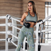 Blue Roos Floral Patterned | LEGGINGS