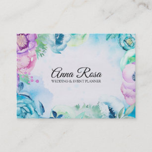 *~* Blue Roos Floral Wedding Event Planner Visitekaartje