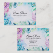 *~* Blue Roos Floral Wedding Event Planner Visitekaartje (Voorkant / Achterkant)