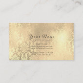 Blue Roos Flower Damask Blogger Gold Event Visitekaartje (Achterkant)