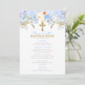 Blue Roos Garden Baptism Custom 5x7 Event Menu (Staand voorkant)