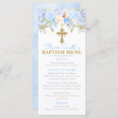 Blue Roos Garden Baptism Custom Event Menu (Voorkant / Achterkant)
