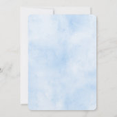 Blue Roos Garden Baptism Invitation Kaart (Achterkant)